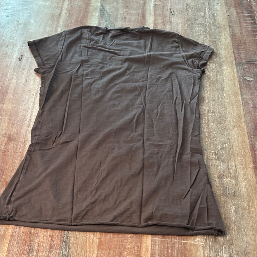 Velvet by Graham & Spencer Vintage Cotton Crewneck Chocolate Short Sleeve Tee - Picture 5 of 6
